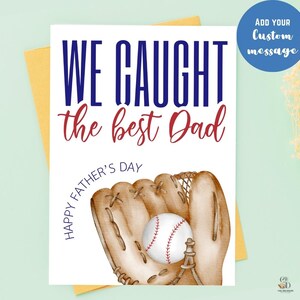 Carte de baseball pour la fête des pères pour papa, Nous avons attrapé les meilleurs cartes de voeux pour papa