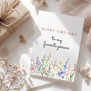 Favorite Person Birthday Card, Boyfriend Birthday Card, Cute Birthday Card To Husband, Birthday Card For Him, Her, Girlfriend Birthday Card