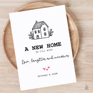 Carte personnalisée pour nouvelle maison, cadeau pour nouvelle maison, carte de propriétaire d'une nouvelle maison, carte pour première maison, félicitations pour votre nouvelle carte de maison, nouvelle maison d'amis