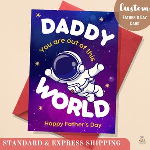 Cute Father&#39;s Day Card for Dad greeting cards for Dad from Kids, Happy Fathers day gift to Daddy from toddlers, Funny fathers day from baby