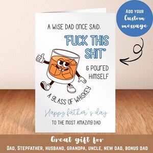 Carte de fête des pères whisky, carte de fête des pères drôle pour papa, cartes de voeux, cadeau de fête des pères heureux de sa fille, de son fils, carte pour grand-père