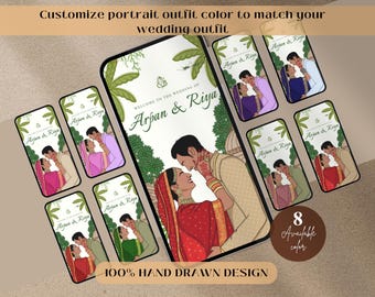Indische Hochzeitseinladung Video Vorlage, Bearbeitbare Animierte Hindu Hochzeitseinladung voller Event Set, Traditionelle Hindu Hochzeit mobile einladen