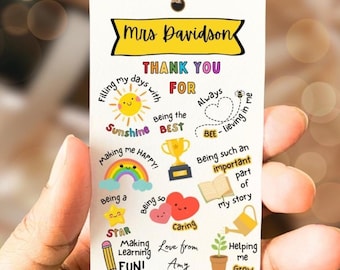 Custom Gift Tags Thank you teacher gift tags printable, personalized Teacher appreciation week Tags, Back to School Party favor Teacher Tags