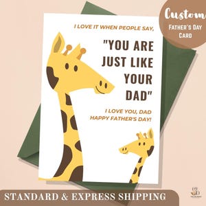 Carte de fête des pères amusante pour papa, vous êtes comme votre père, carte de voeux, cadeau de fête des pères heureux de sa fille, de son fils, carte pour grand-père