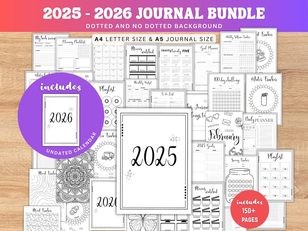 Ultimate Journal Bundle 2025 Premade Journal Pages Printable Yearly ...