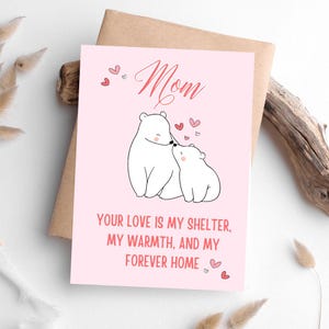 Cute Mama Bear Card For Mothers Day, Mothers Days Gift, Mothers Day Card, Mother's Day Cards For Mum, Happy Mother's Day, For Mom, For Mummy