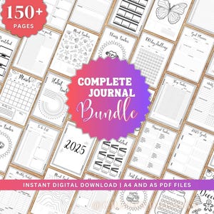 Ultimate journal bundle 2025 Premade journal pages printable Yearly trackers Bujo printable Digital journal Monthly trackers Bullet journal