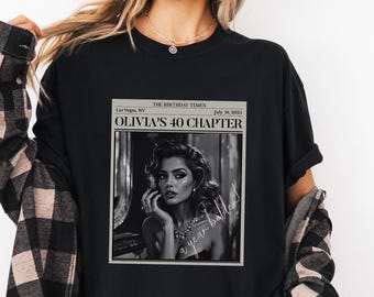 Custom 40th Birthday Shirt, Personalized Vintage Photo TShirt, Est 1985 Shirt, Chapter 40 Birthday T-Shirt, 60th 50th Birthday Gift For Her