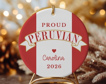 Personalized Peruvian Ornament, Peru Christmas Gift 2026, Peruvian Pride Keepsake, Custom Holiday Gift for Peruvian Wife, Husband or Friend