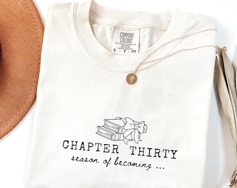 Custom 30th Birthday Sweatshirt & Shirt Gift for Women, Chapter Thirty Forty Bookish Tee, 30th 40th Birthday Tshirt, Coquete Bow Sweater