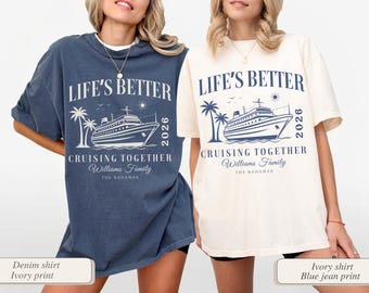 Custom Family Friends Cruise 2026 Shirts, Matching Cruising Group Comfort Color T-Shirt, Girls Cruise Summer Vacation Tees, Cruise Crew tee