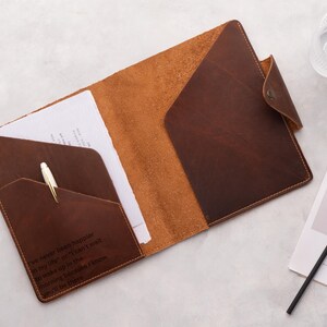 Portafolio de cuero personalizado, Funda de cuero para libreta, Regalo de Navidad para él, Regalos para clientes, Regalos corporativos, Los mejores regalos para ella