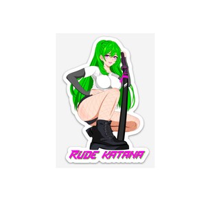 Rude Katana “Katana Girl” Die-cut Vinyl Sticker