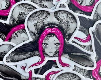 Rude Katana Tattoo Booty Die Cut Vinyl Sticker