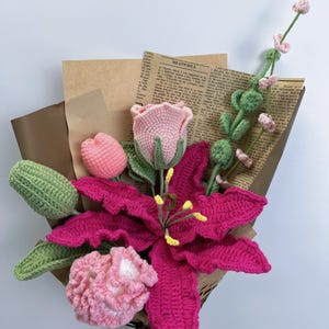 Crochet flowers bouquet handmade, Rose bouquet, Roses,2025 Gift for Graduates/Birthday/Anniversary