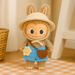 Labubu Crochet Outfit Labubu hat Labubu Clothes Labubu Purse 100% Crocheted Clothes Doll Not Included