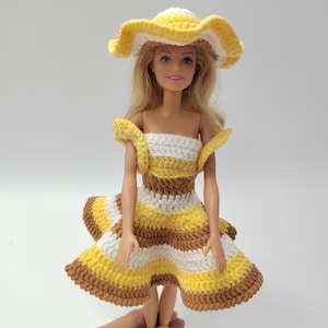 Knitted Clothes for Doll Mixed Yellow Crochet Doll Dress,Doll Dress,Doll Outfits Cloth,2025 Gift for Graduates/Birthday/Anniversary