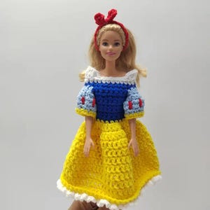 Snow White Princess Crochet Doll Dress,Knitted Clothes for Doll,Doll Dress,Doll Outfits,2025 Gift for Graduates/Birthday/Anniversary