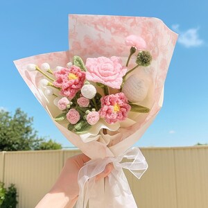 Crochet flowers bouquet handmade, Rose bouquet, Tulip bouquet, Daisies, 2025 Gift for Graduates/Birthday/Anniversary
