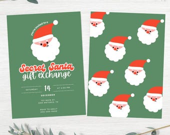 Secret Santa Christmas Gift Swap Party Invitation, White Elephant Gift Exchange Party, Christmas Party, Holiday Party, Ornament Exchange