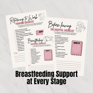Digital New Mom Survival Checklist Bundle | Postpartum, Breastfeeding, Newborn Essentials & Diaper Bag Cheat Sheet | Printable PDF Download image 5