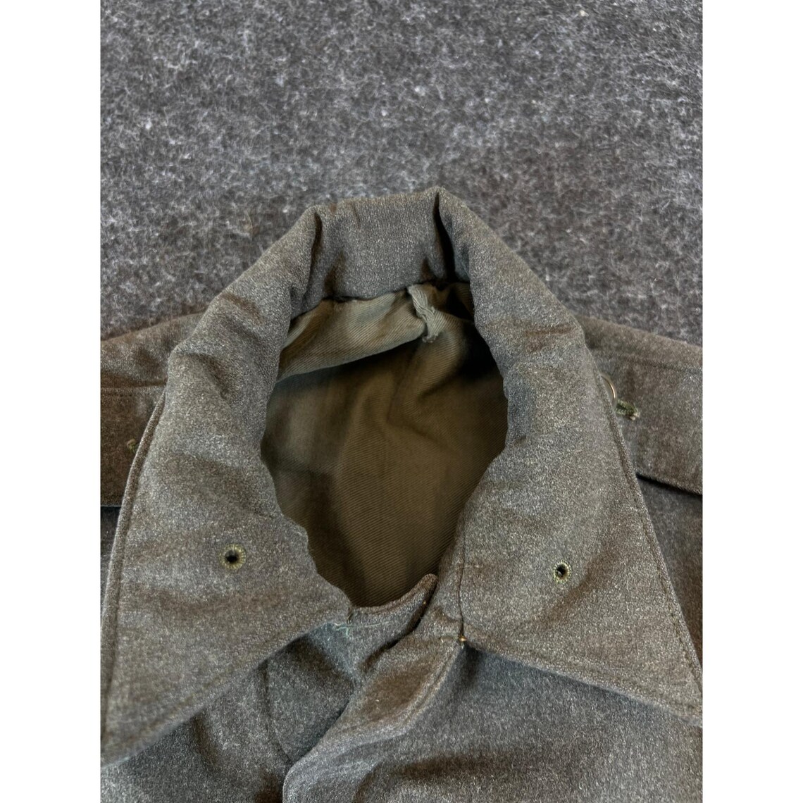 Vintage 80s Military Wool Ike Field Jacket Cropped Utility Coat Mens Small Green, Foto 4 von 5