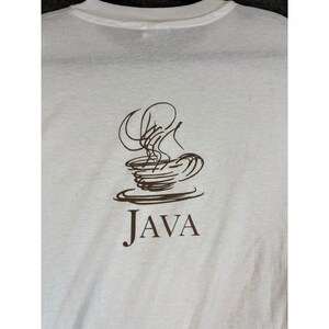VTG 90s Sun Microsystems Java T Shirt Mens XL White Tech Promo Casual Streetwear
