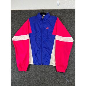 VTG 90s Nike Windbreaker Jacket Blue Pink Colorblock Full Zip Mens Large TD Tag