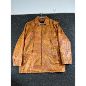 Giacca vintage anni '70 da uomo in vera pelle patchwork marrone chiaro 2XL Legacy True VTG