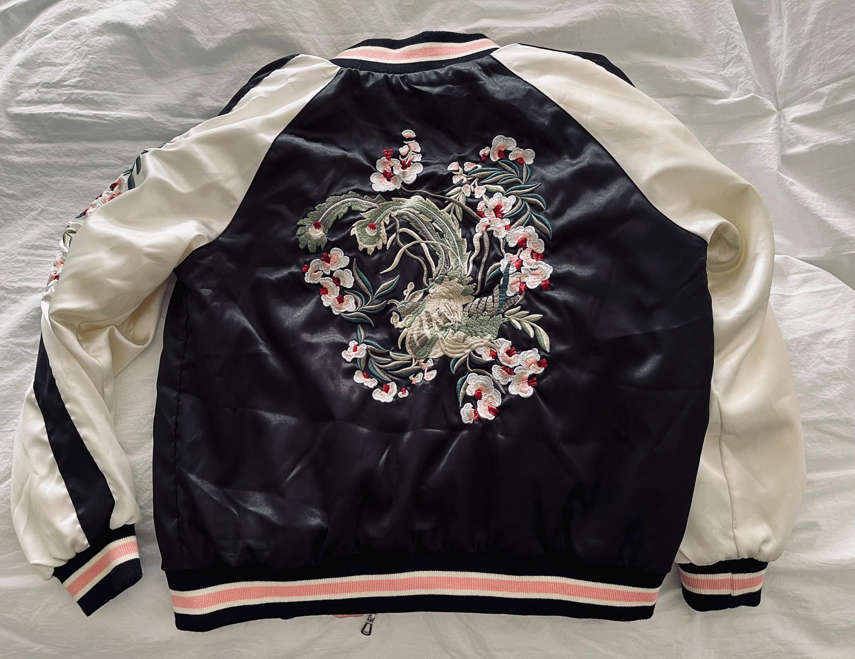Champagne + Brown Floral Bomber Jacket