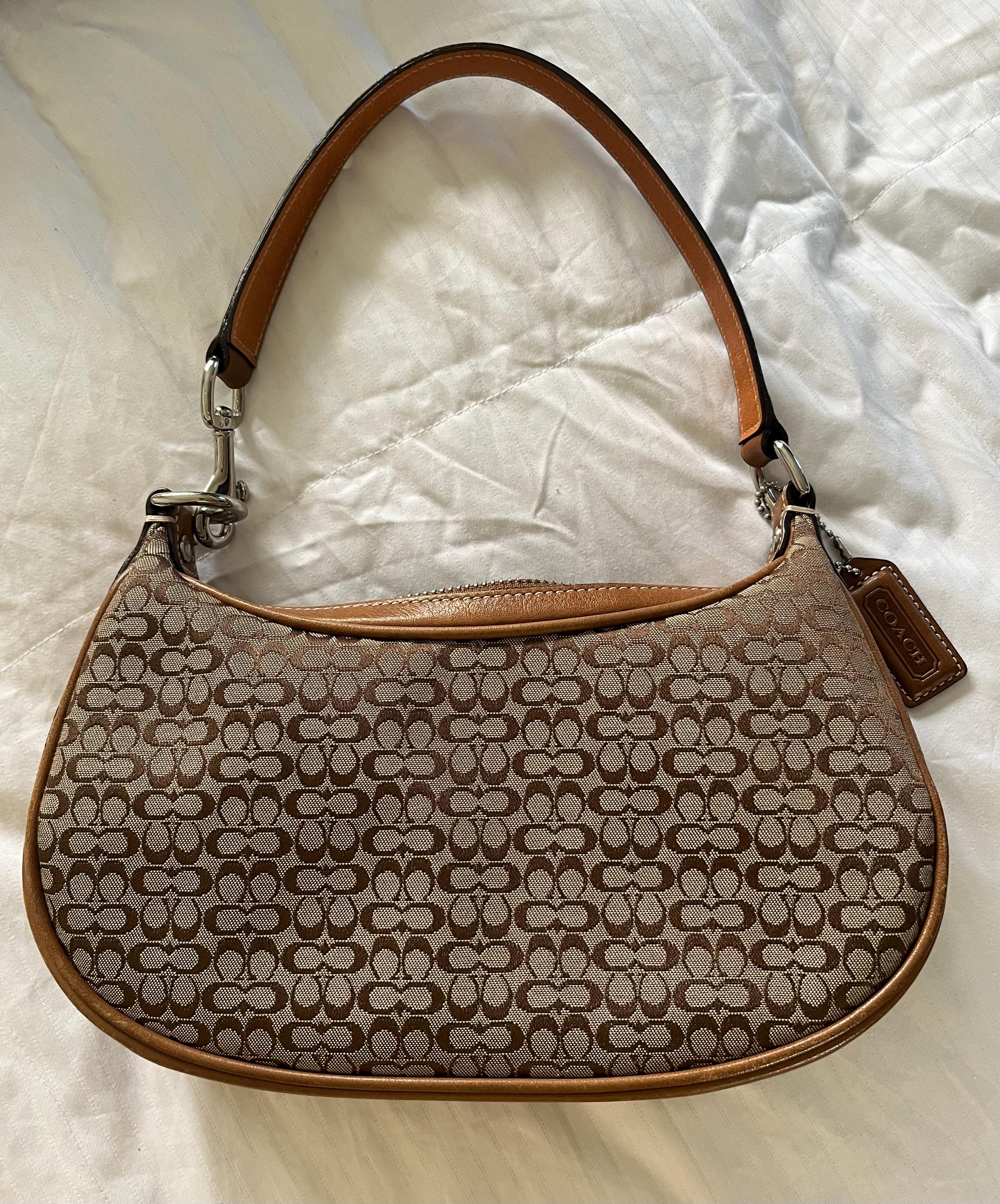 Vintage Coach Denim Monogram Shoulder Bag - Etsy