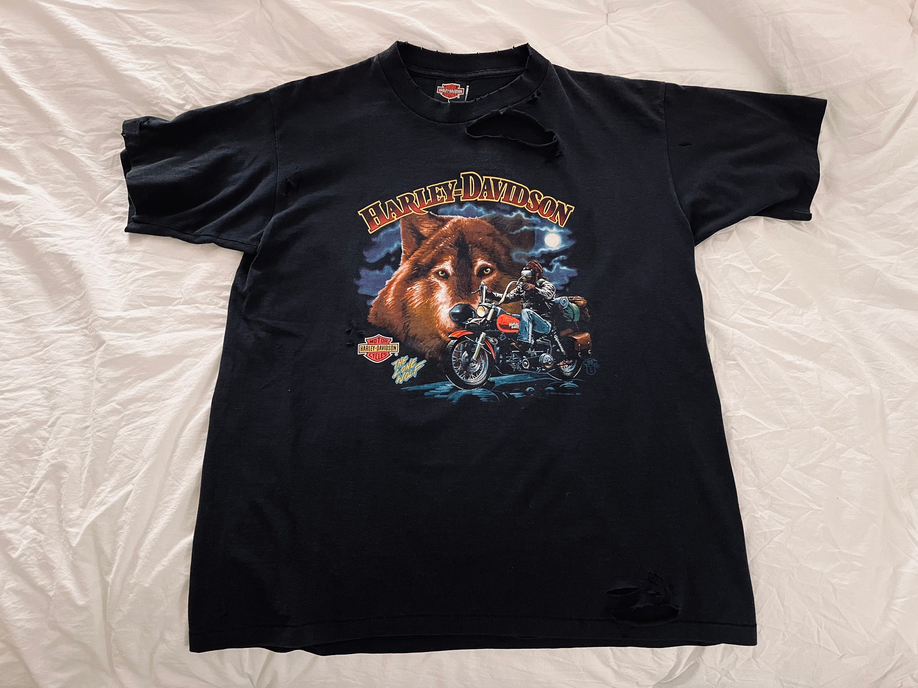 Vintage Harley Davidson the Lone Wolf Shirt - Etsy