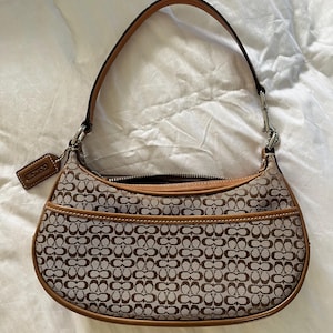 Vintage Coach Denim Monogram Shoulder Bag