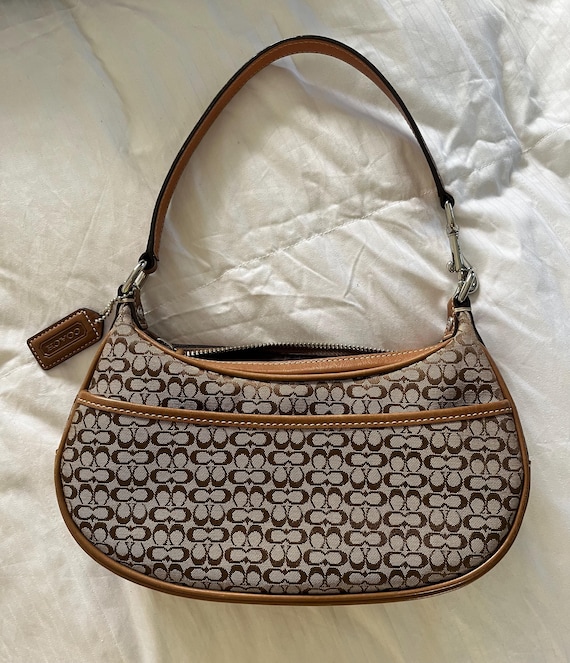 Vintage Coach Denim Monogram Shoulder Bag - Etsy