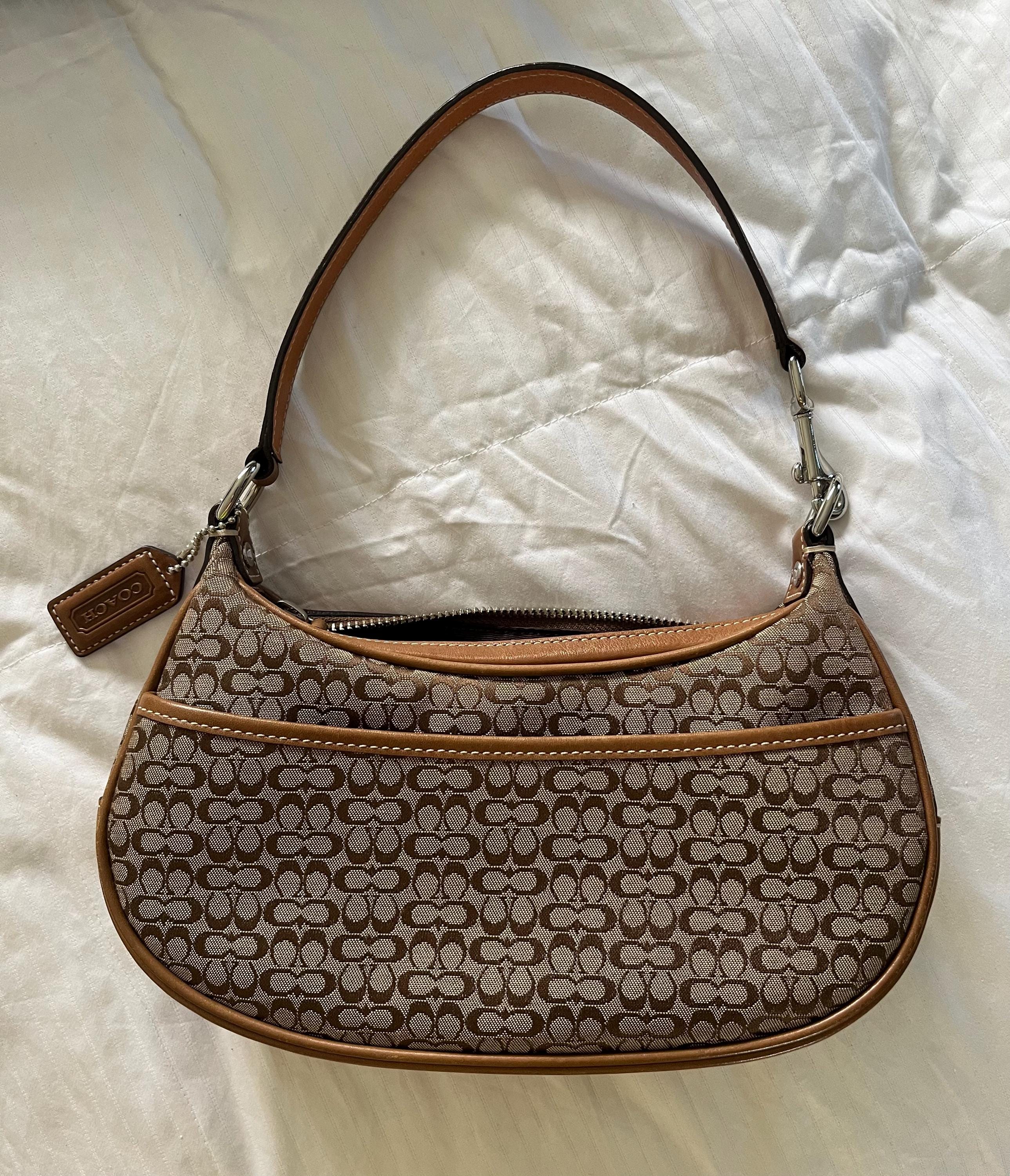 Vintage Coach Denim Monogram Shoulder Bag - Etsy