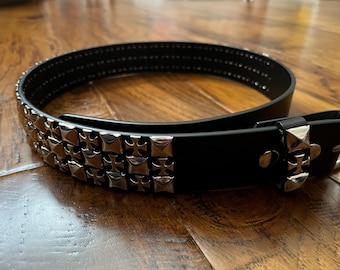 ANN DEMEULEMEESTER Vintage Studded Leather Belt, Gothic Style
