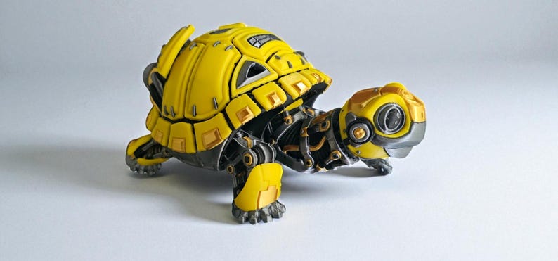 Mech Turtle Shell Robotic Turtle Toy 3D Printed – Articulated Mech Tortoise, Futuristic ...