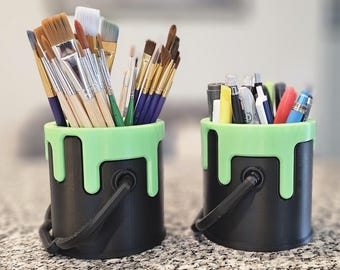 Paint Bucket Organizer: Brush, Pen, and Desk Storage