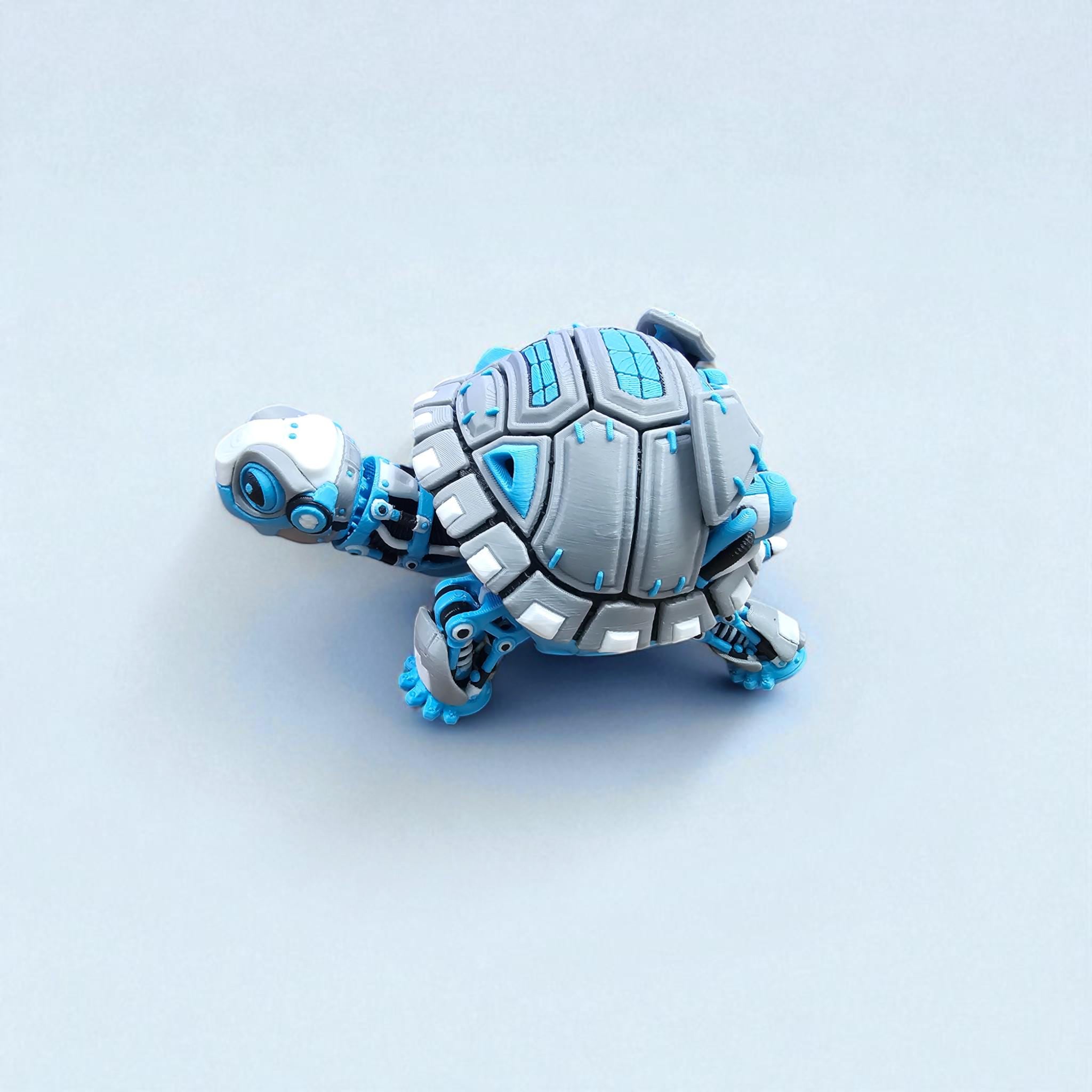 Mech Turtle Shell Robotic Turtle Toy 3D Printed – Articulated Mech Tortoise, Futuristic ...