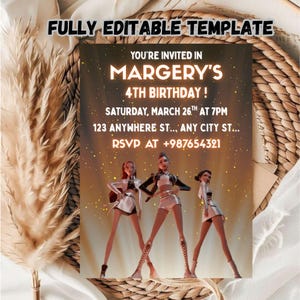 Editable Kpop Birthday Party Invite: Demon Hunter Party (Digital Download, 5x7 PDF Template)