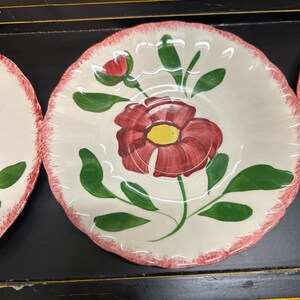 Vintage Blue Ridge Southern Pottery Plates: Hand-painted Bread & Butter ...