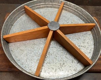 Galvanized , Metal and Wood , Lazy Susan, Better Homes and Garden