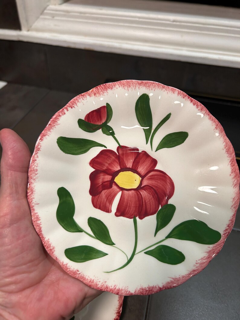 Vintage Blue Ridge Southern Pottery Plates: Hand-painted Bread & Butter ...