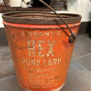 Old Vintage Rex Pure Lard Bucket