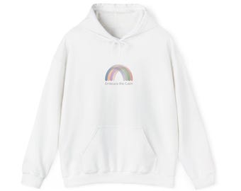 Sudadera con capucha de arcoíris pastel apagado / arte arcoíris retro, diseño de espectro suave
