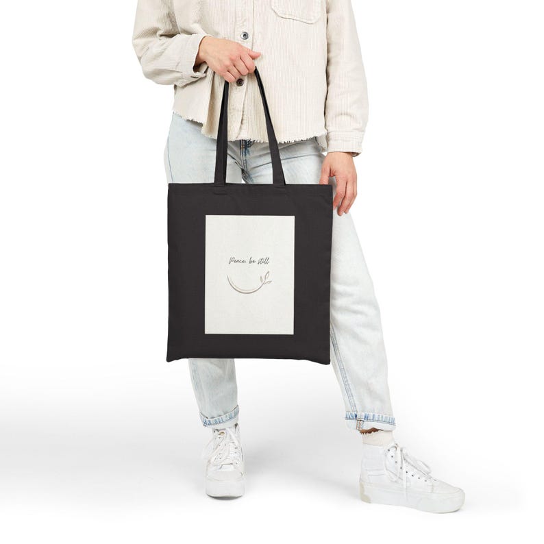 Bolso de lona Fresh Start / Diseño minimalista de pizarra en blanco, algodón neutro imagen 19