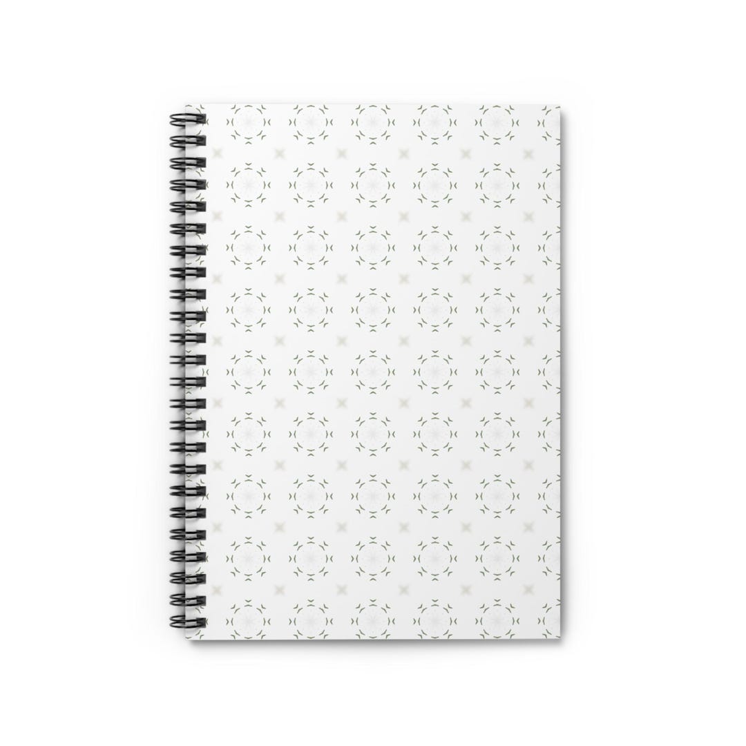 Minimal Gray Floral Pattern Spiral Notebook | Ruled Journal - Etsy