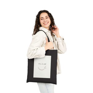 Bolso de lona Fresh Start / Diseño minimalista de pizarra en blanco, algodón neutro imagen 17