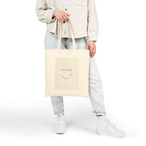 Bolso de lona Fresh Start / Diseño minimalista de pizarra en blanco, algodón neutro imagen 9