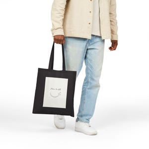 Bolso de lona Fresh Start / Diseño minimalista de pizarra en blanco, algodón neutro imagen 15